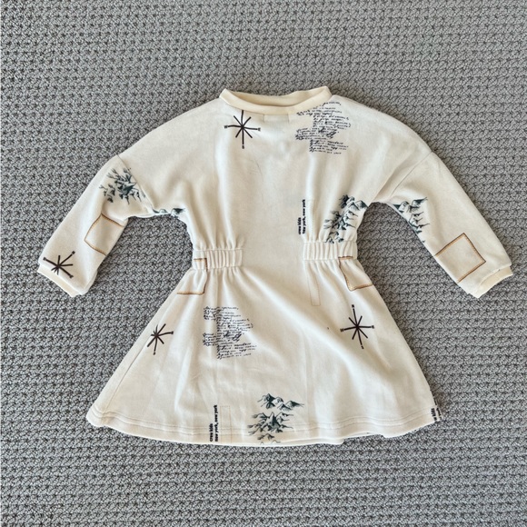 Crew Kids Ivory Fleece Map Dress NWT - Picture 3 of 3